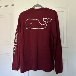 Vineyard Vines Burgundy Long Sleeve Tee